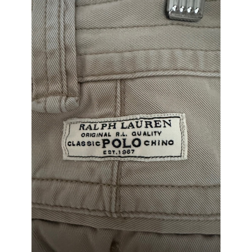 Polo Ralph Lauren Mens Tan Khaki Classic Polo Chino Cargo Shorts Size 36 Cotton - Picture 3 of 10